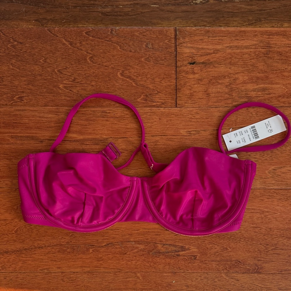 J. Crew Women's Bikini Top in Vibrant Pink